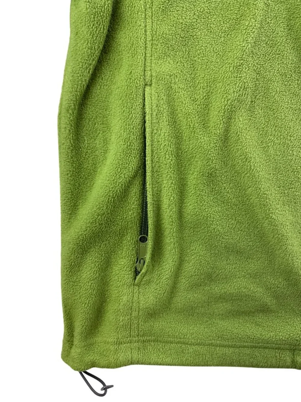 Columbia Sportswear Men's XL Green Full Zip Fleece Jacket Drawcord Hem Outdoor
